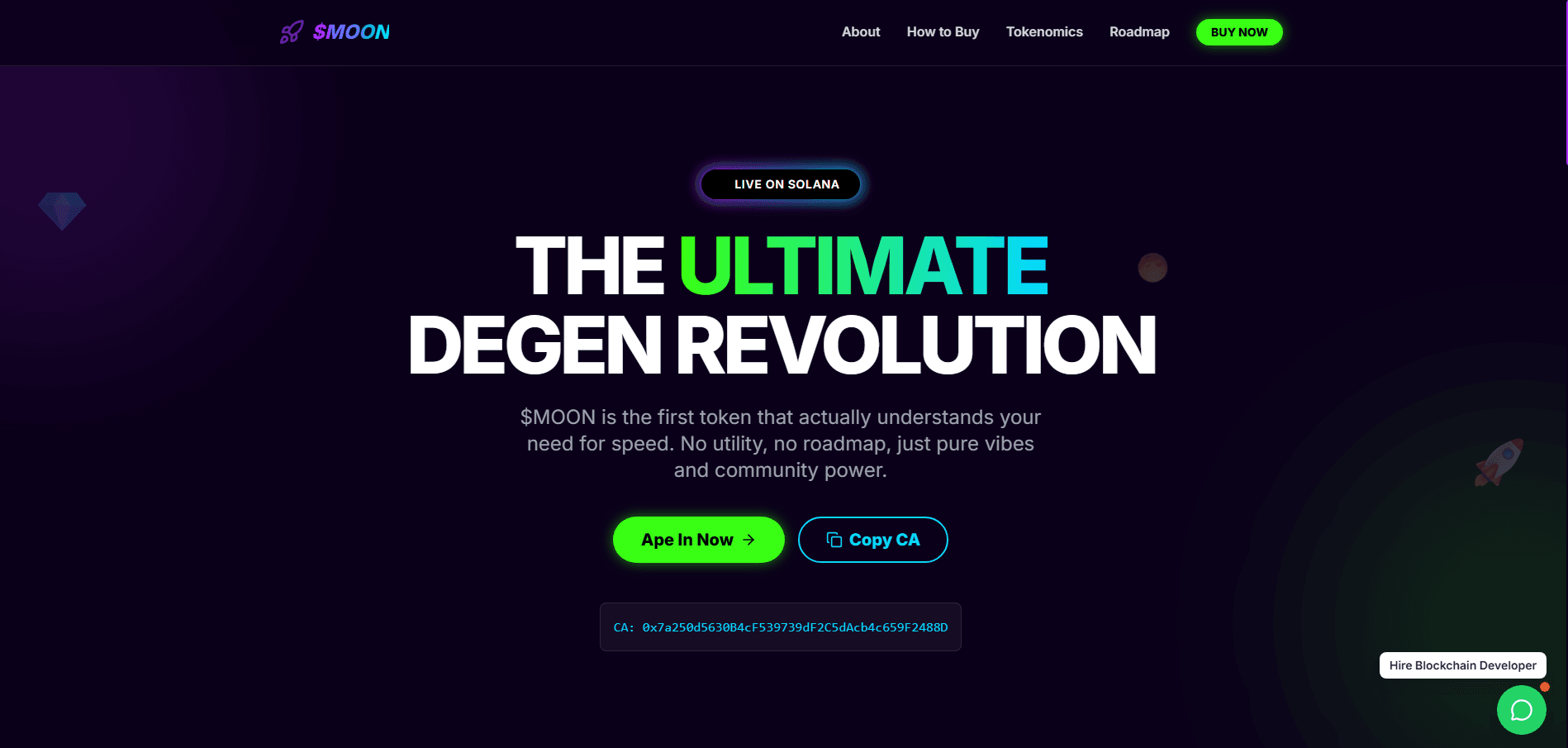 MoonDegen ($MOON) - Meme Coin Landing Page