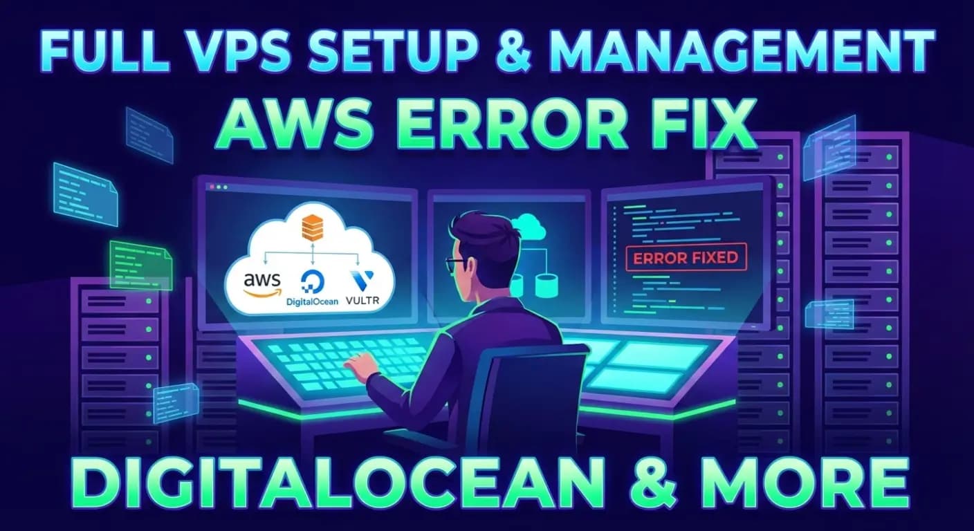 I will do full vps management and setup also AWS error fix